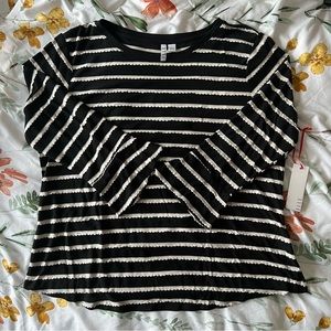 Elle Scallop-Striped Shirt